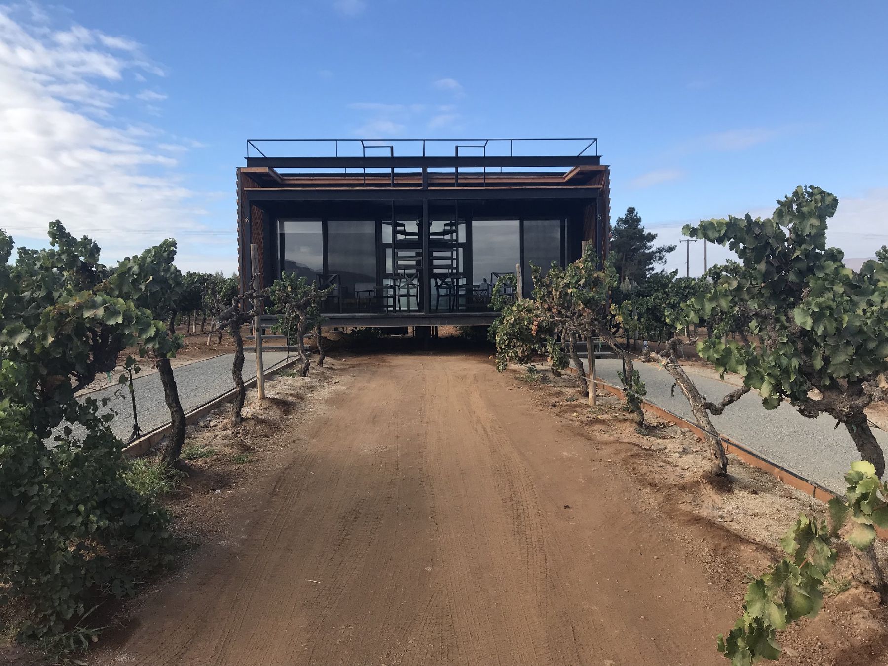 The six-room Hotel Partana combines modern architecture with a vineyard.